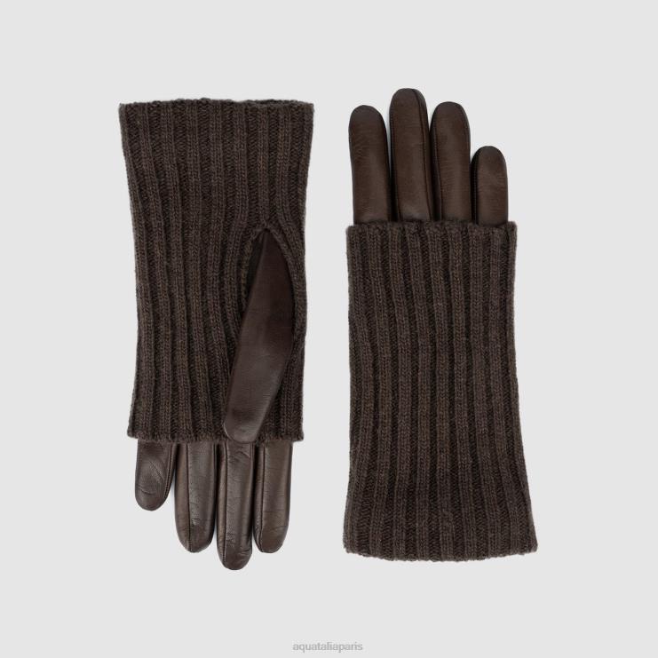 femmes Aquatalia brun gant de manchette de chandail accessoires J448H367
