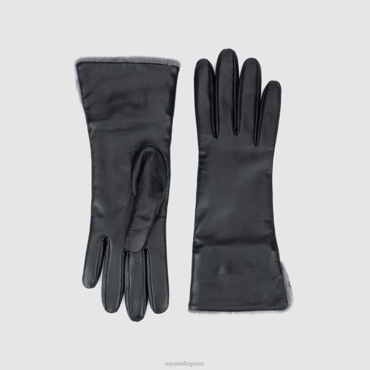 femmes Aquatalia charbon gant de manchette en peau de mouton accessoires J448H376