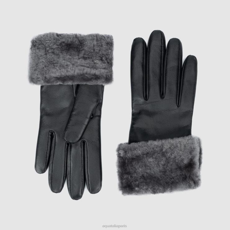 femmes Aquatalia charbon gant de manchette en peau de mouton accessoires J448H376