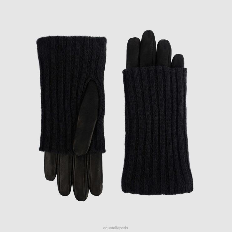 femmes Aquatalia noir gant de manchette de chandail accessoires J448H368