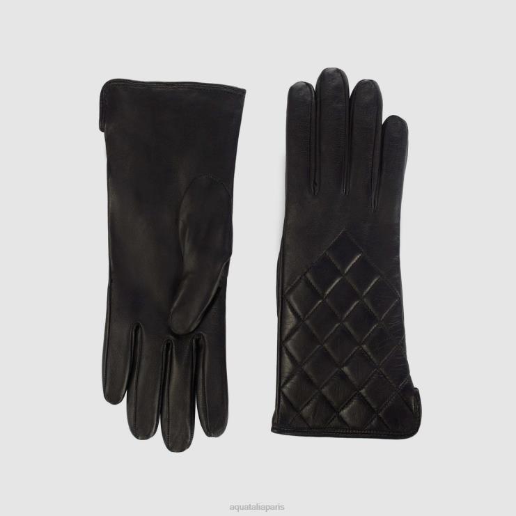femmes Aquatalia noir gant matelassé accessoires J448H373