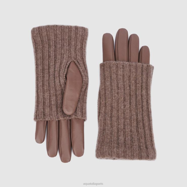 femmes Aquatalia taupe gant de manchette de chandail accessoires J448H366