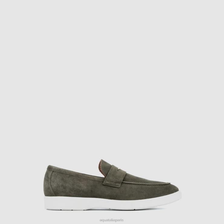 Hommes Aquatalia olive Franco chaussures richelieus et mocassins J448H230