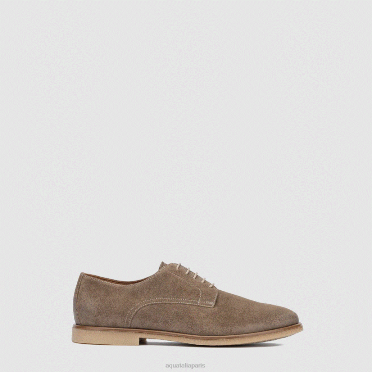 Hommes Aquatalia taupe foncé silvio chaussures richelieus et mocassins J448H235